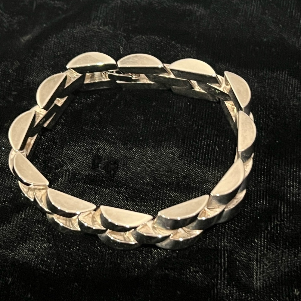 Sterling Silver 925 Interlocking Link Bracelet - image 6